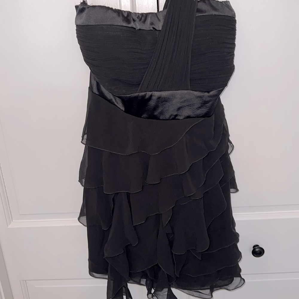 NWT one shoulder Black Ruffle Dress